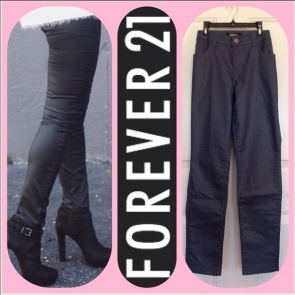 FOREVER 21 Premium Denim Wax Coated Gray/Blue Jean Size 29 - Picture 1 of 6